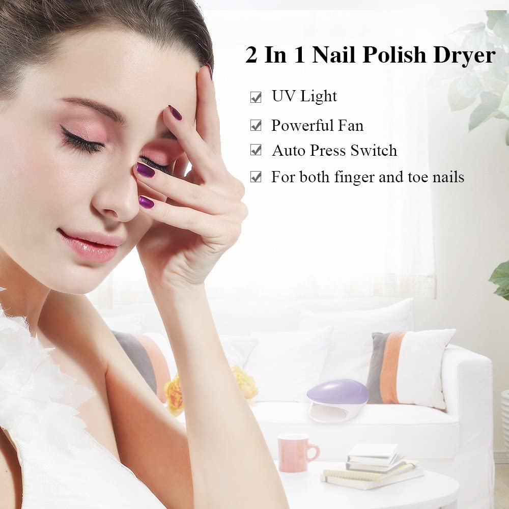 appareil à sécher et durcir le vernis à ongles 2 fonctions indépendantes, soufflage et UV