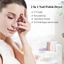 appareil à sécher et durcir le vernis à ongles 2 fonctions indépendantes, soufflage et UV